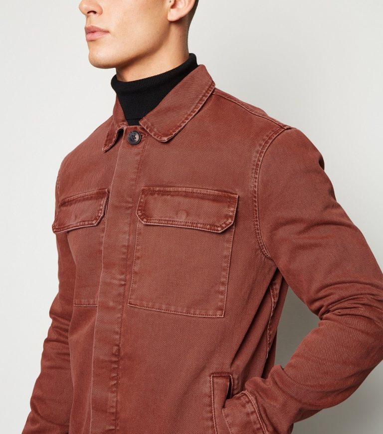 Men S Burgundy Utility Denim Jacket AA Sourcing LTD