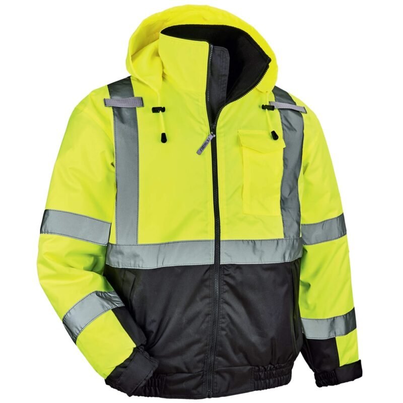 Hi Viz Quilted Bomber Jacket - Image 2