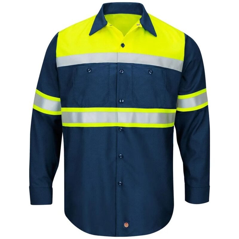 Hi Viz Rip stop Long Sleeve Work Shirt - Image 2