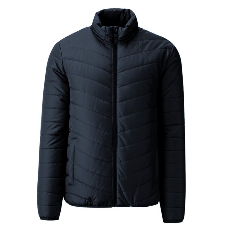 Men's Solid stand collar quilted coat