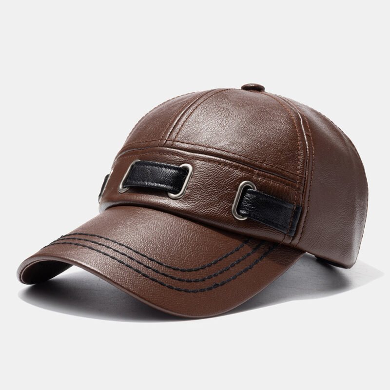 PU Hat Outdoor Warm Casual Baseball Caps - Image 2