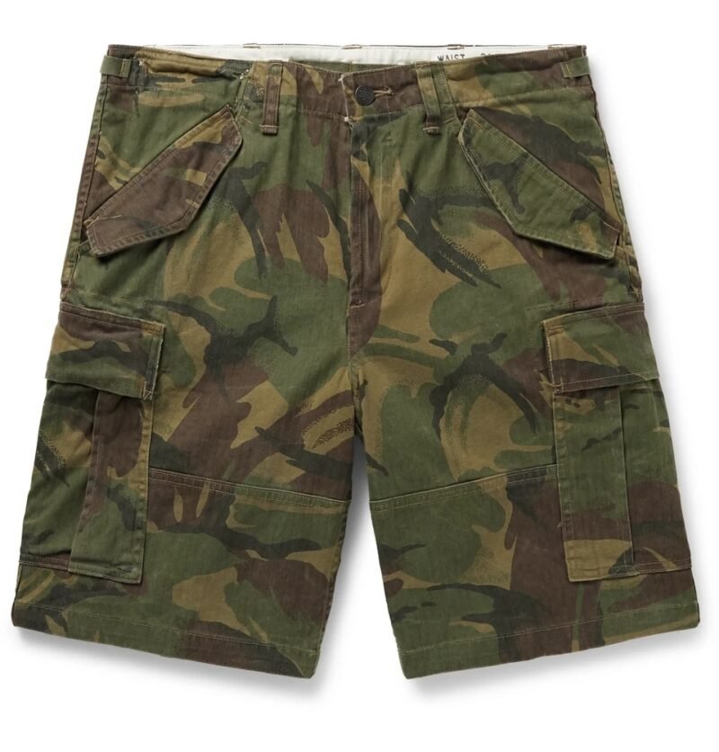 Men's Camouflage-Print Herringbone Cargo Shorts