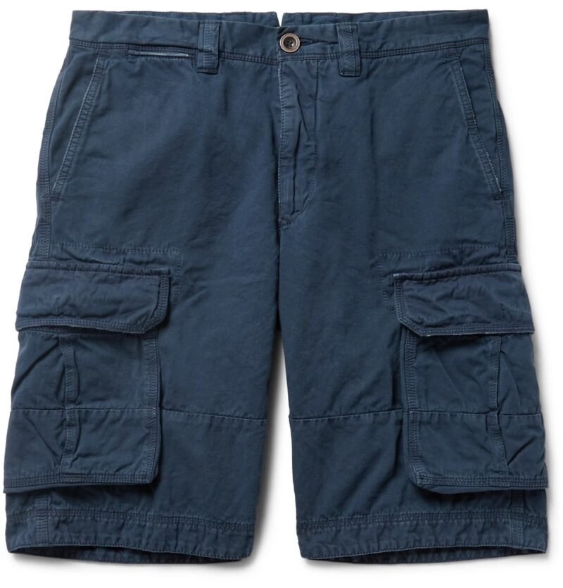 Men's Cotton and Linen-Blend Cargo Shorts