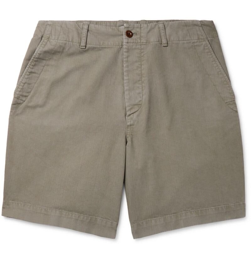 Men's Garment-Dyed Herringbone Cotton Shorts