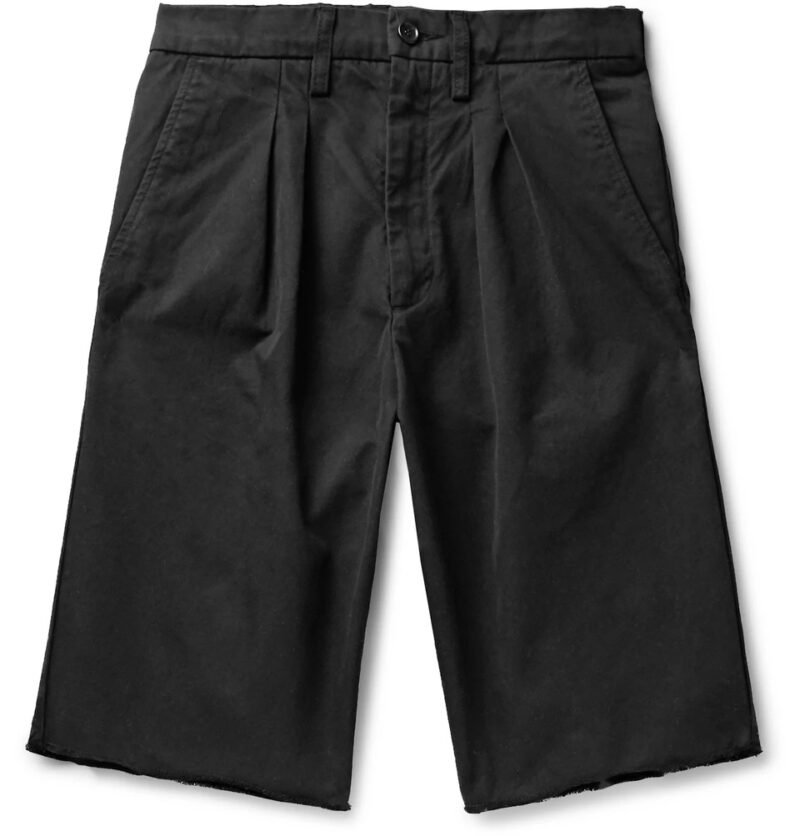 Men's Pleated Cotton-Twill Shorts