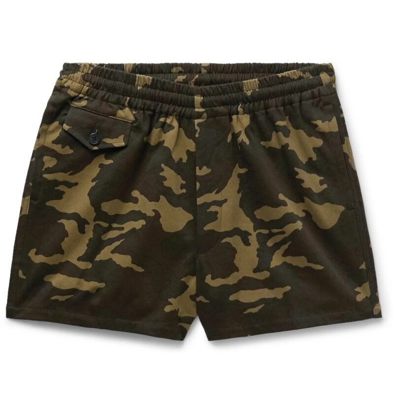 Men's Slim-Fit Camouflage-Print Cotton-Blend Twill Shorts