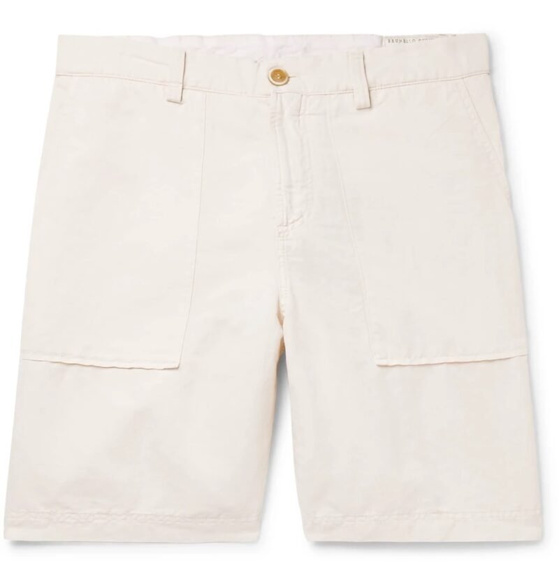 Men's Slim-Fit Linen and Cotton-Blend Shorts