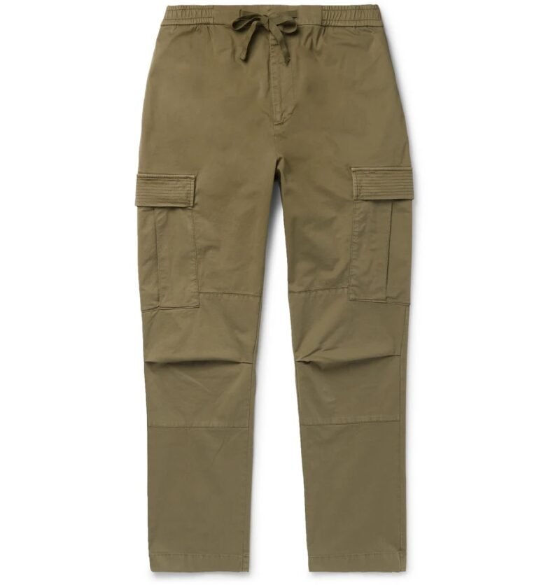 Men's Slim-Fit Tapered Cotton-Blend Cargo Trousers