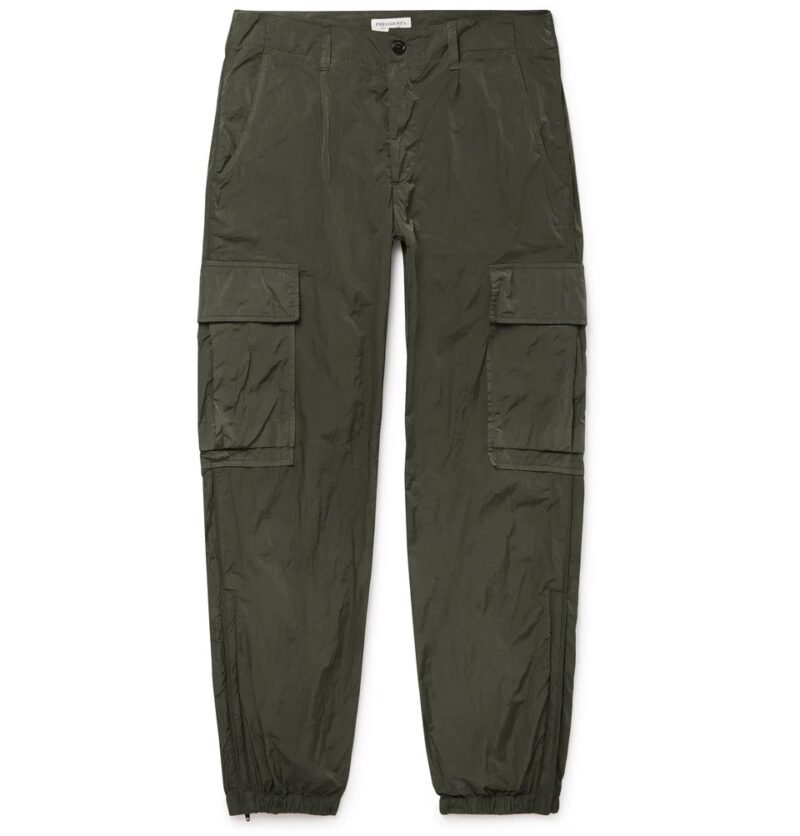 Men's Tapered Crinkled-Shell Cargo Trousers