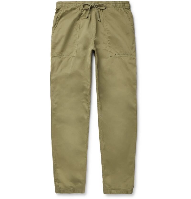 Men's Tapered Herringbone Cotton Drawstring Trousers