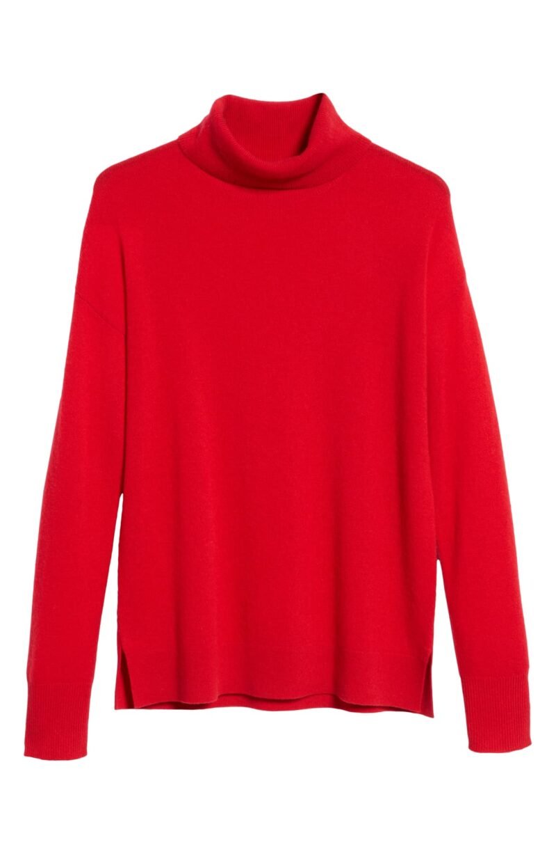 Women's Cashmere Turtleneck Sweater Red