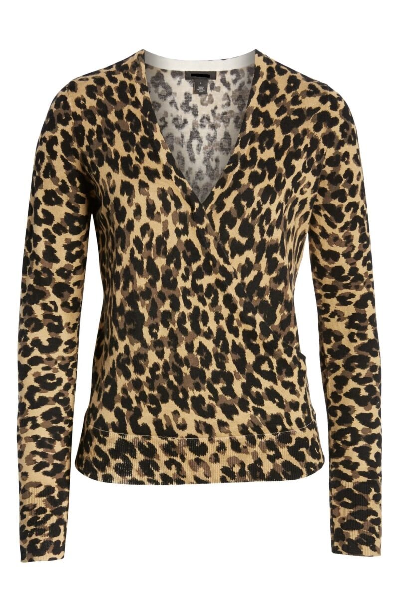 Women's Printed Faux Wrap Sweater