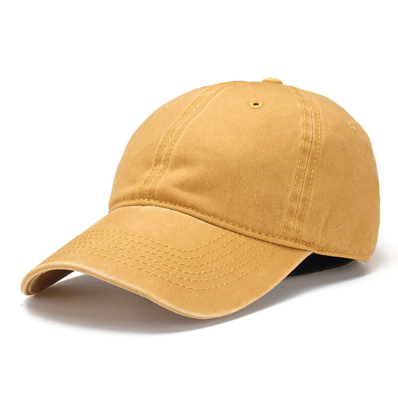 Men's Women's Washed Denim Fitted Baseball Cap - Image 7