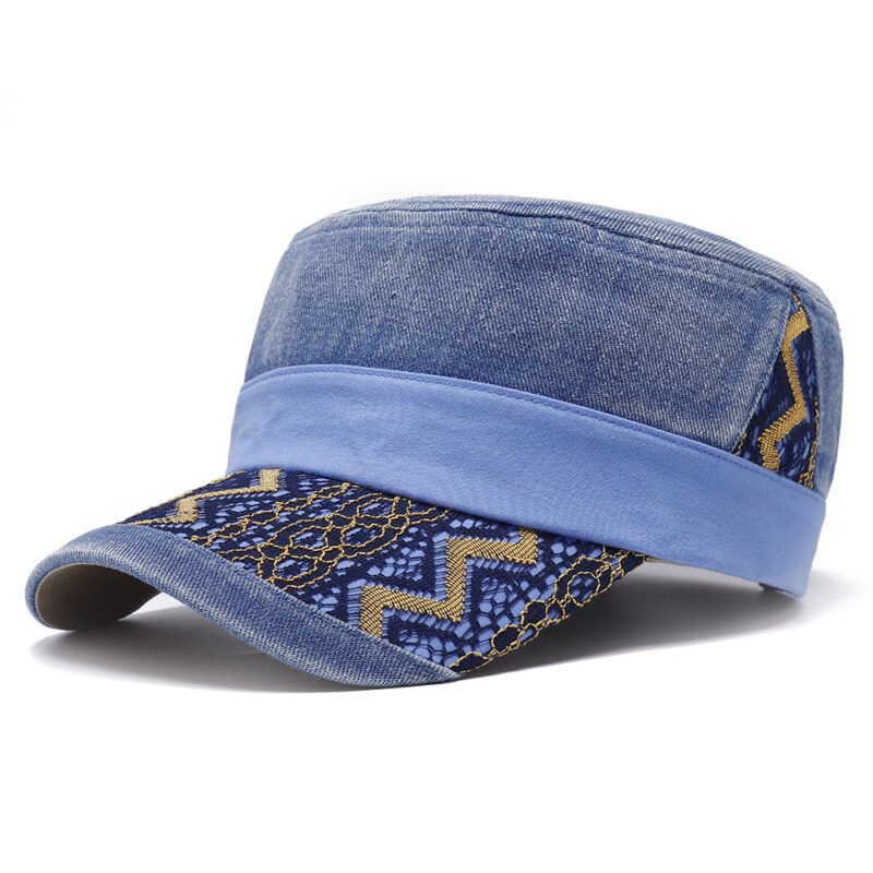 Men's Adjustable Denim Flat Cap - Image 6