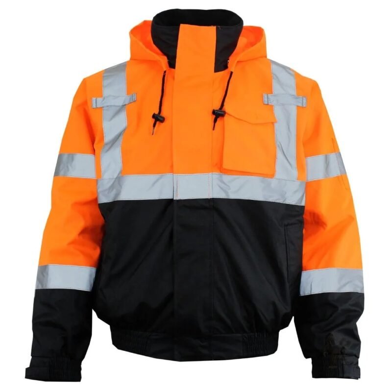 Hi Viz 3-IN-1 Safety Bomber Jacket - Image 10