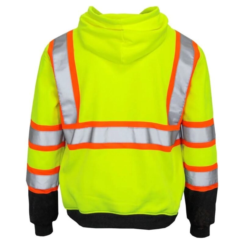 Hi Viz Contrast Black Bottom Pullover Hoodie Sweatshirt - Image 3