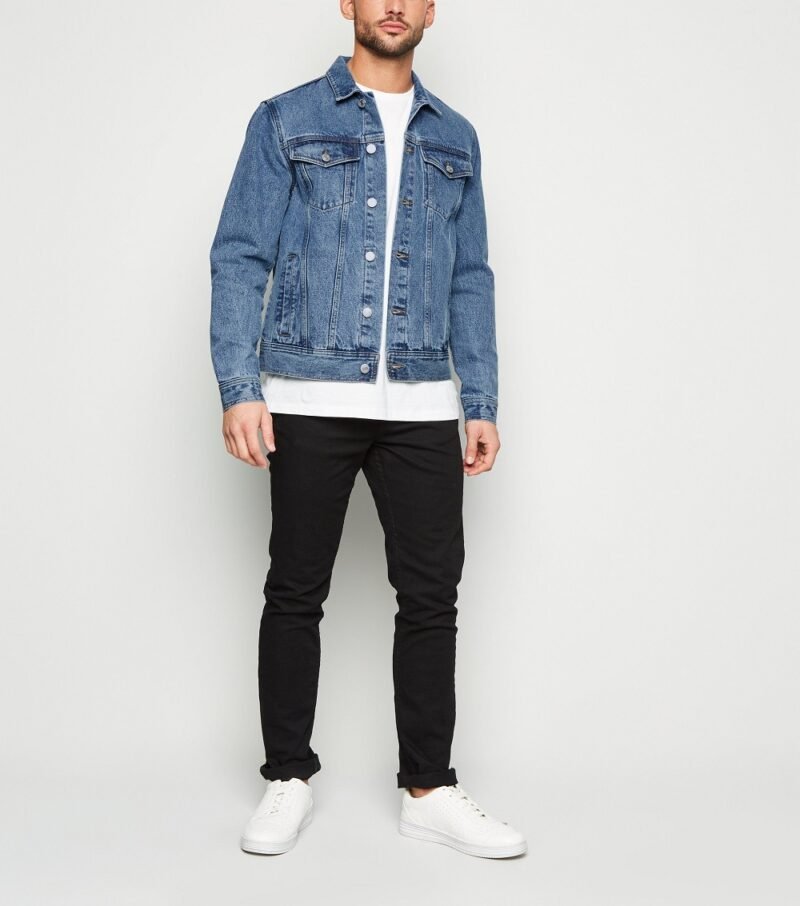 Men's Pale Blue Rinse Wash Denim Jacket - Image 5