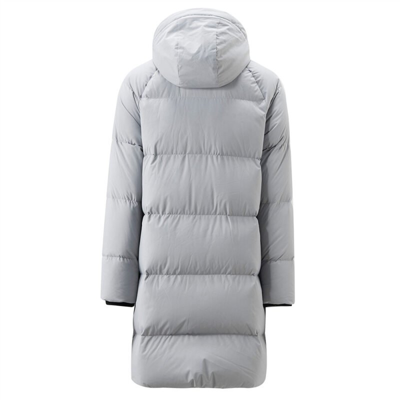 Men's Mid-long detachable hooded 90% grey duck down jacket - Image 2