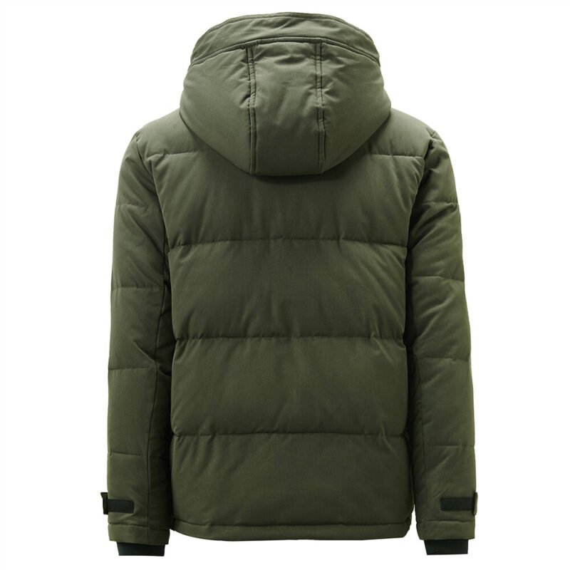 Men's Hooded long-sleeve cargo quilted coat - Image 2