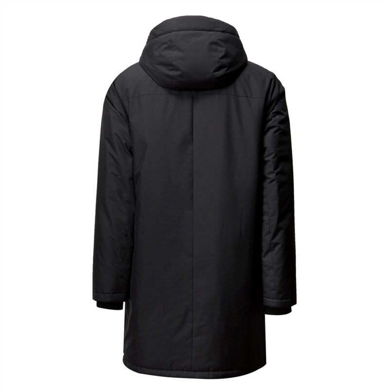 Men's Solid hooded long quilted jackets - Image 2