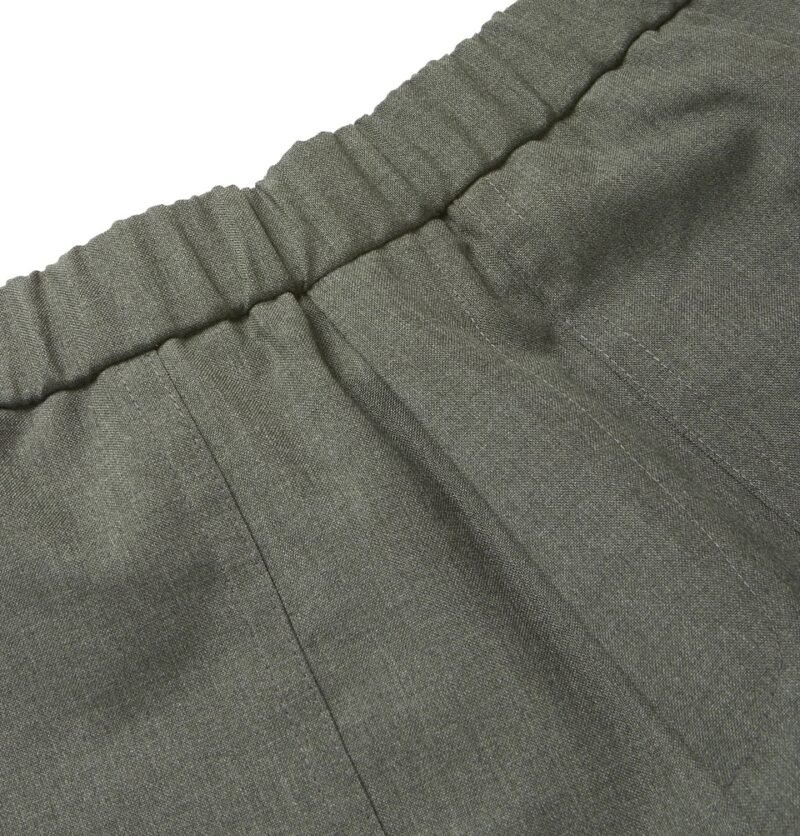 Men's Grey-Green Tapered Cropped Woven Trousers - Image 2