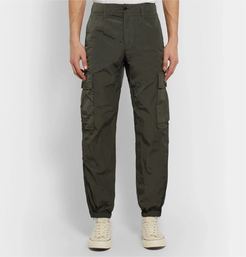 Men's Tapered Crinkled-Shell Cargo Trousers - Image 2