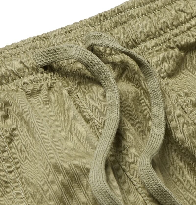 Men's Tapered Herringbone Cotton Drawstring Trousers - Image 2