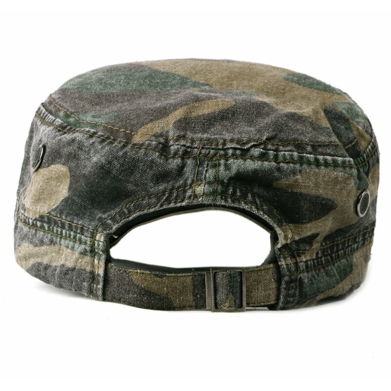 Camouflage Simple Washed Cotton Flat Top Caps - Image 2