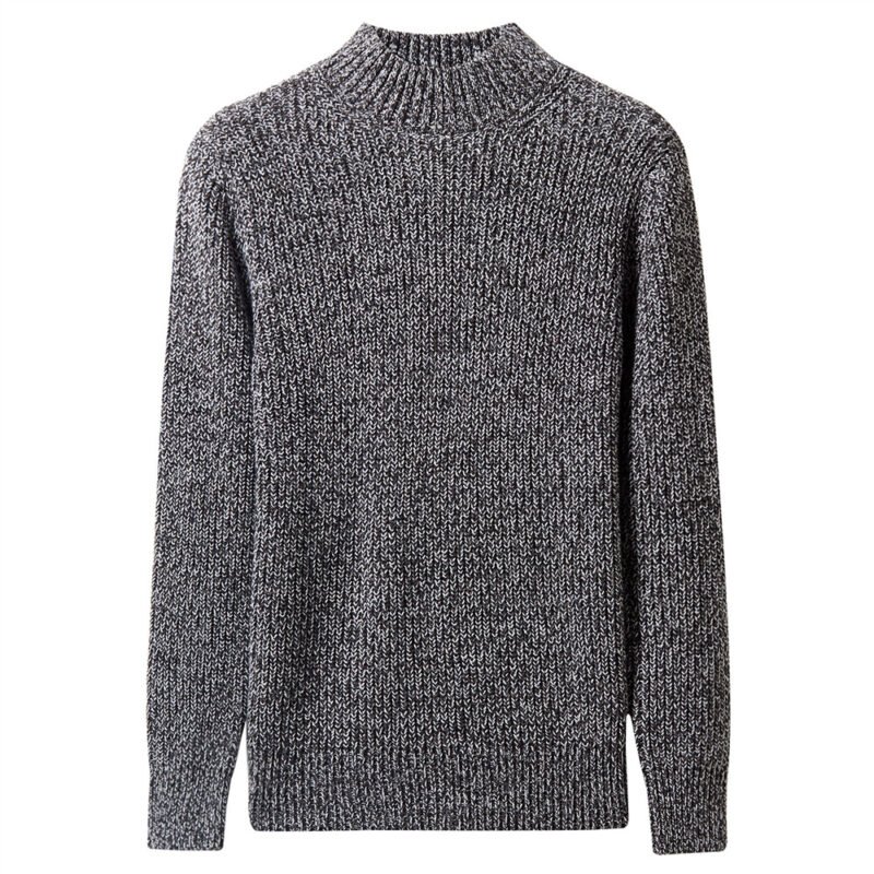 Men's Mock neck long-sleeve knitted sweater