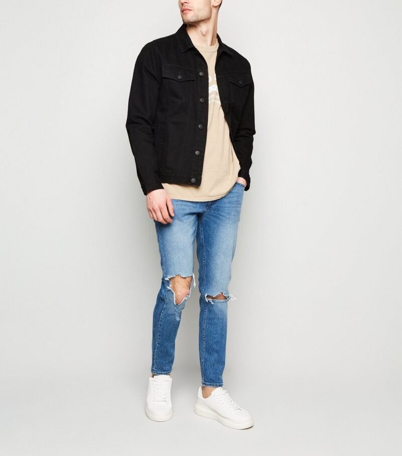 Men's Black Western Denim Jacket - Image 4