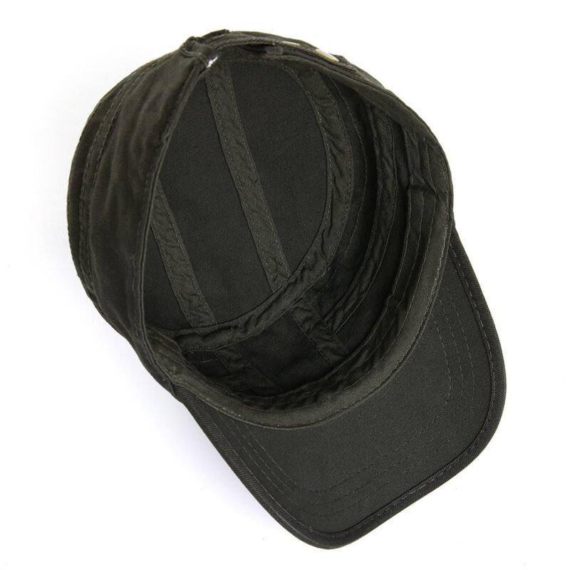 Men's Cotton Solid Color Flat Cap - Image 2