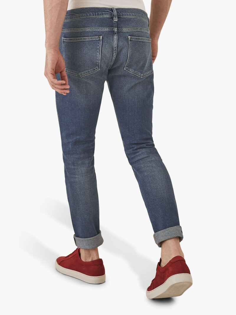 Men's Tapered Slim Fit Jeans  Washed Indigo - Image 3