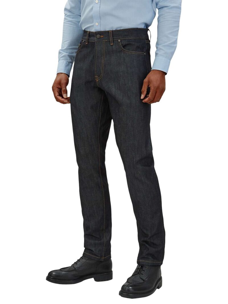 Men's Washed Selvedge Regular Jeans Indigo - Image 4