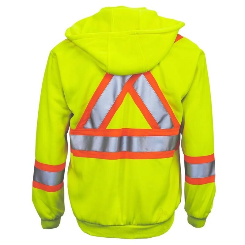 HI Viz Zip Front Fleece Hoodie - Image 3