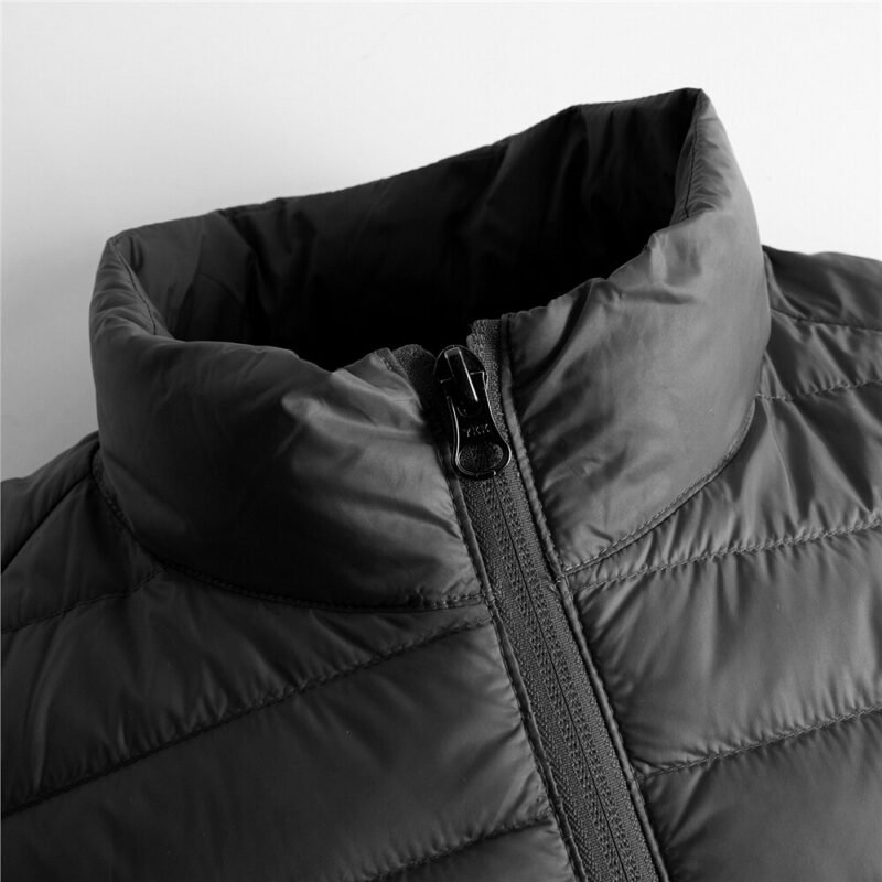 Men's Solid stand collar light down jacket - Image 3