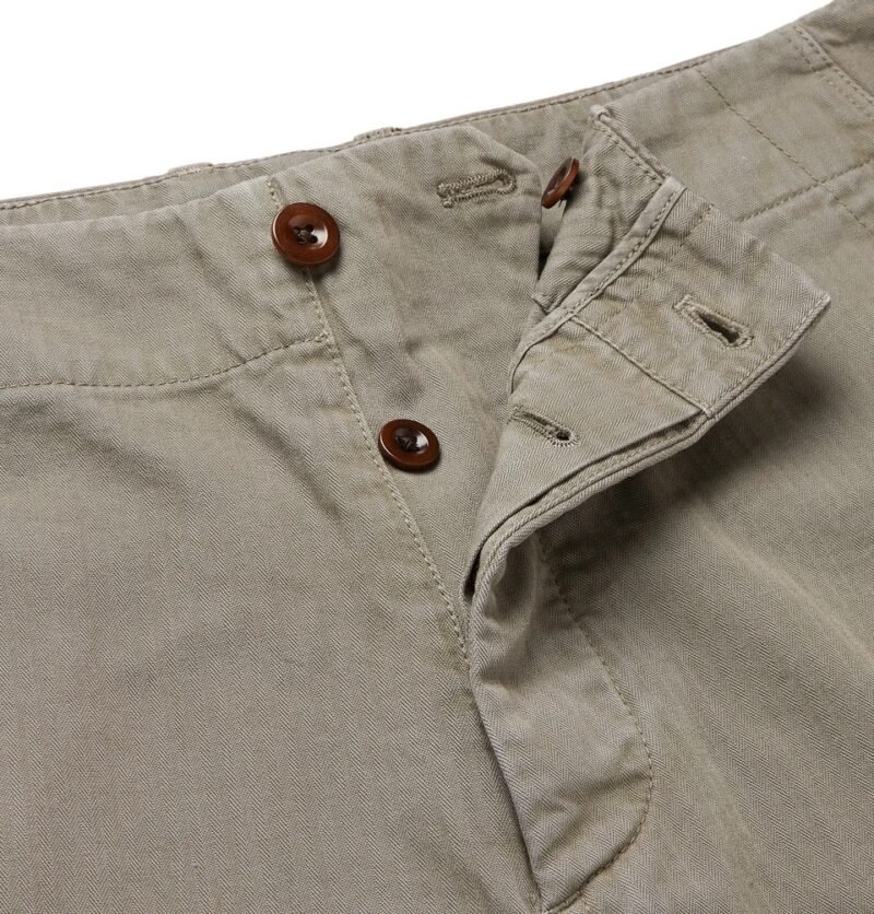 Men's Garment-Dyed Herringbone Cotton Shorts - Image 4