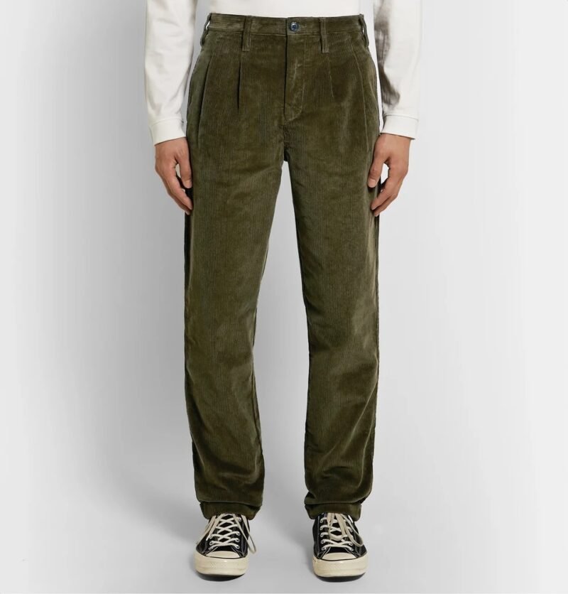 Men's Pleated Cotton-Corduroy Trousers - Image 3