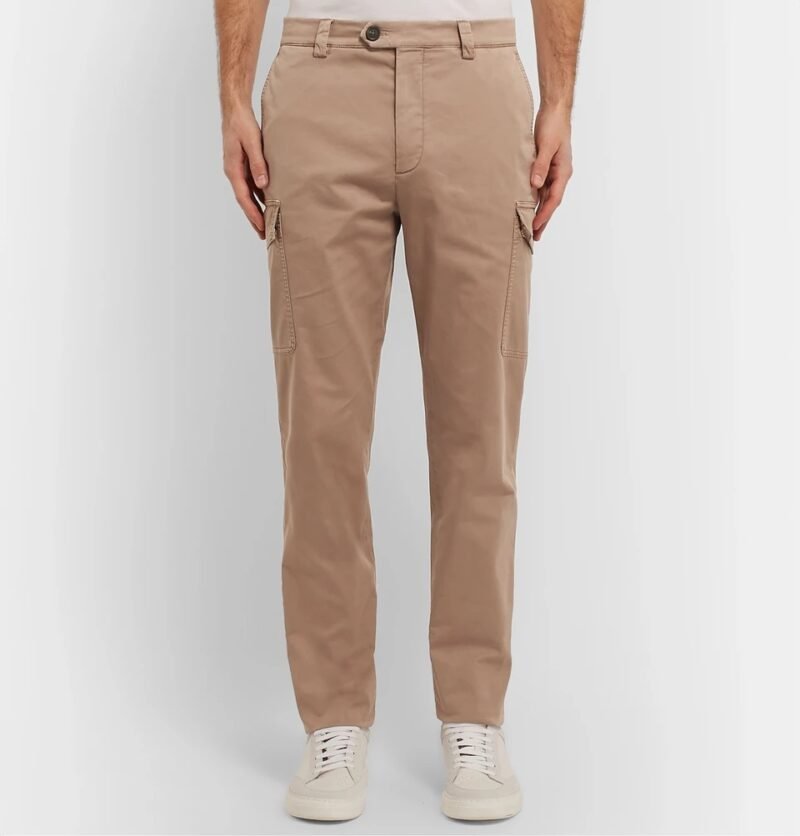 Men's Slim-Fit Stretch-Cotton Twill Cargo Trousers - Image 3