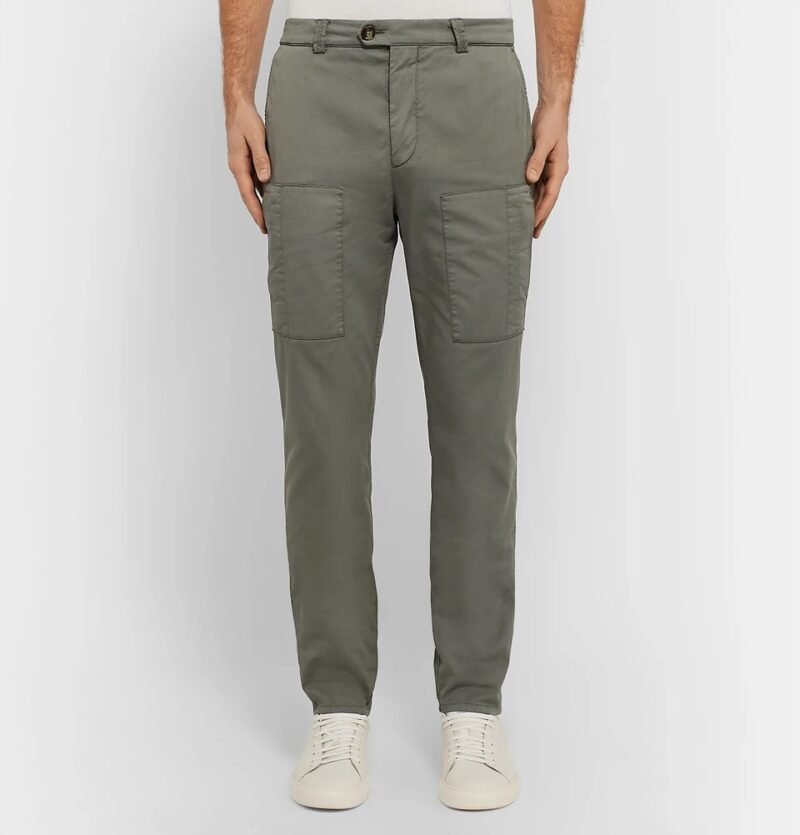 Men's Slim-Fit Stretch-Cotton Twill Cargo Trousers - Image 3