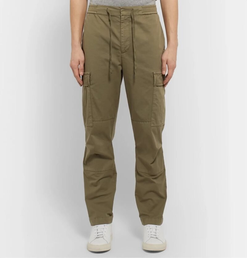 Men's Slim-Fit Tapered Cotton-Blend Cargo Trousers - Image 3