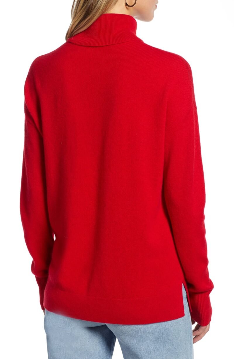 Women's Cashmere Turtleneck Sweater Red - Image 2