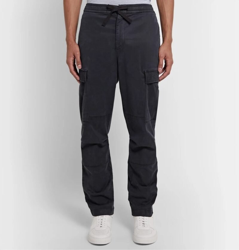 Men's Tapered Garment-Dyed Lyocell-Blend Twill Drawstring Cargo Trousers - Image 3