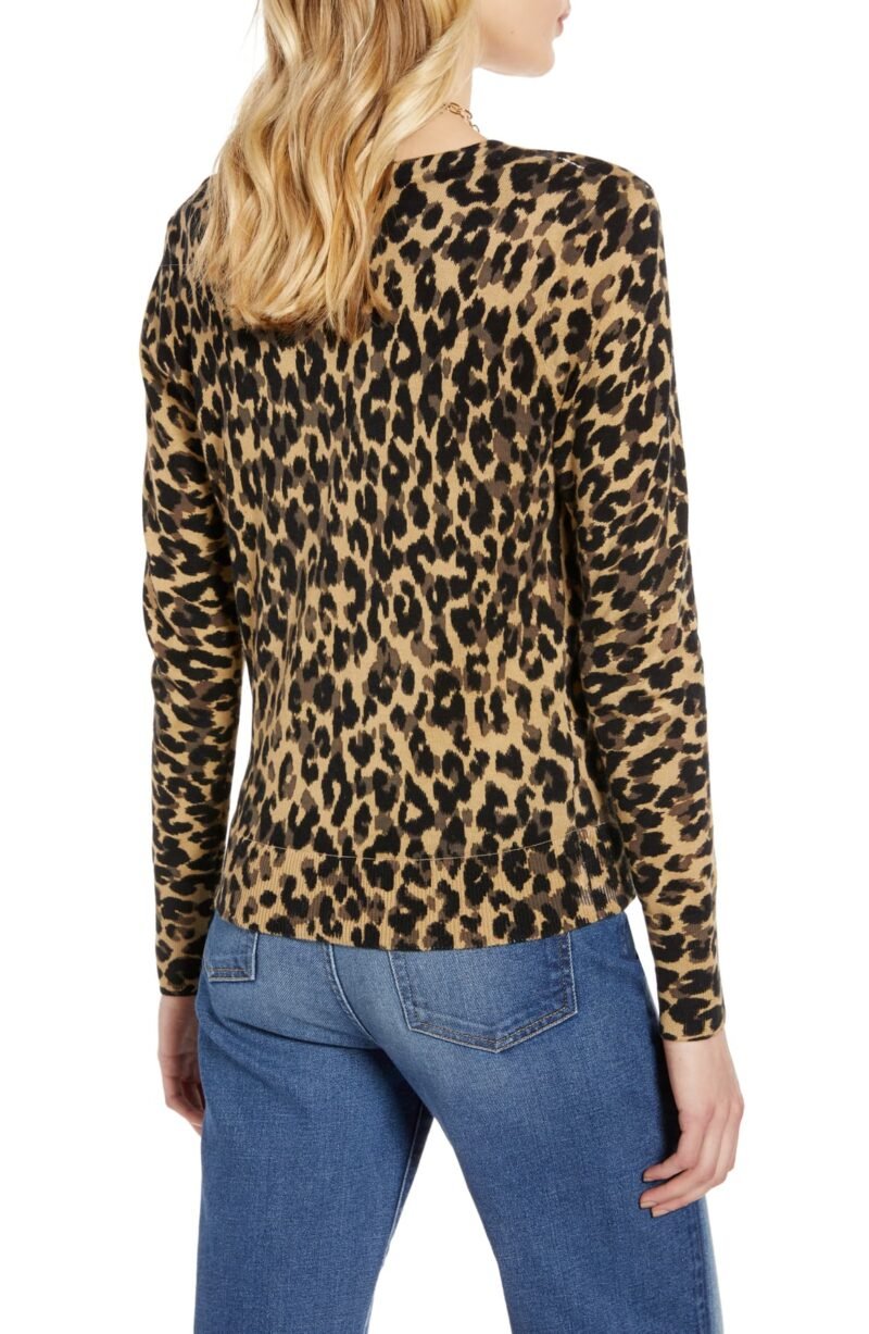 Women's Printed Faux Wrap Sweater - Image 2