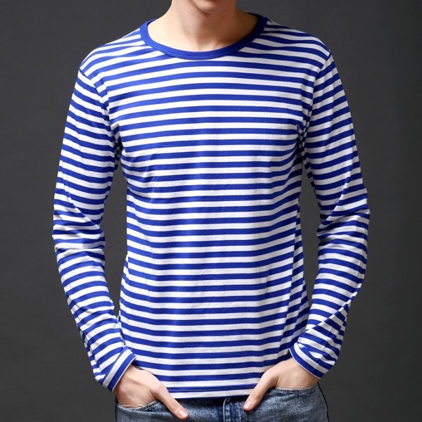 Men's Sailor's Striped Shirt Long-Sleeved T-shirt - AA Sourcing LTD