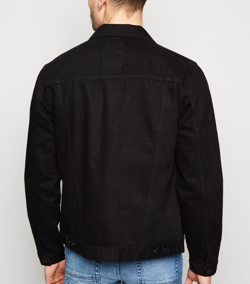 Men's Black Western Denim Jacket - Image 2