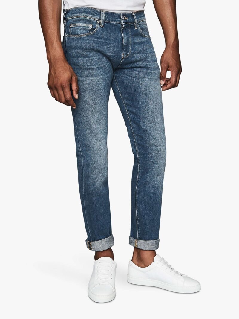 Men's Straight Jeans Washed Indigo - Image 4