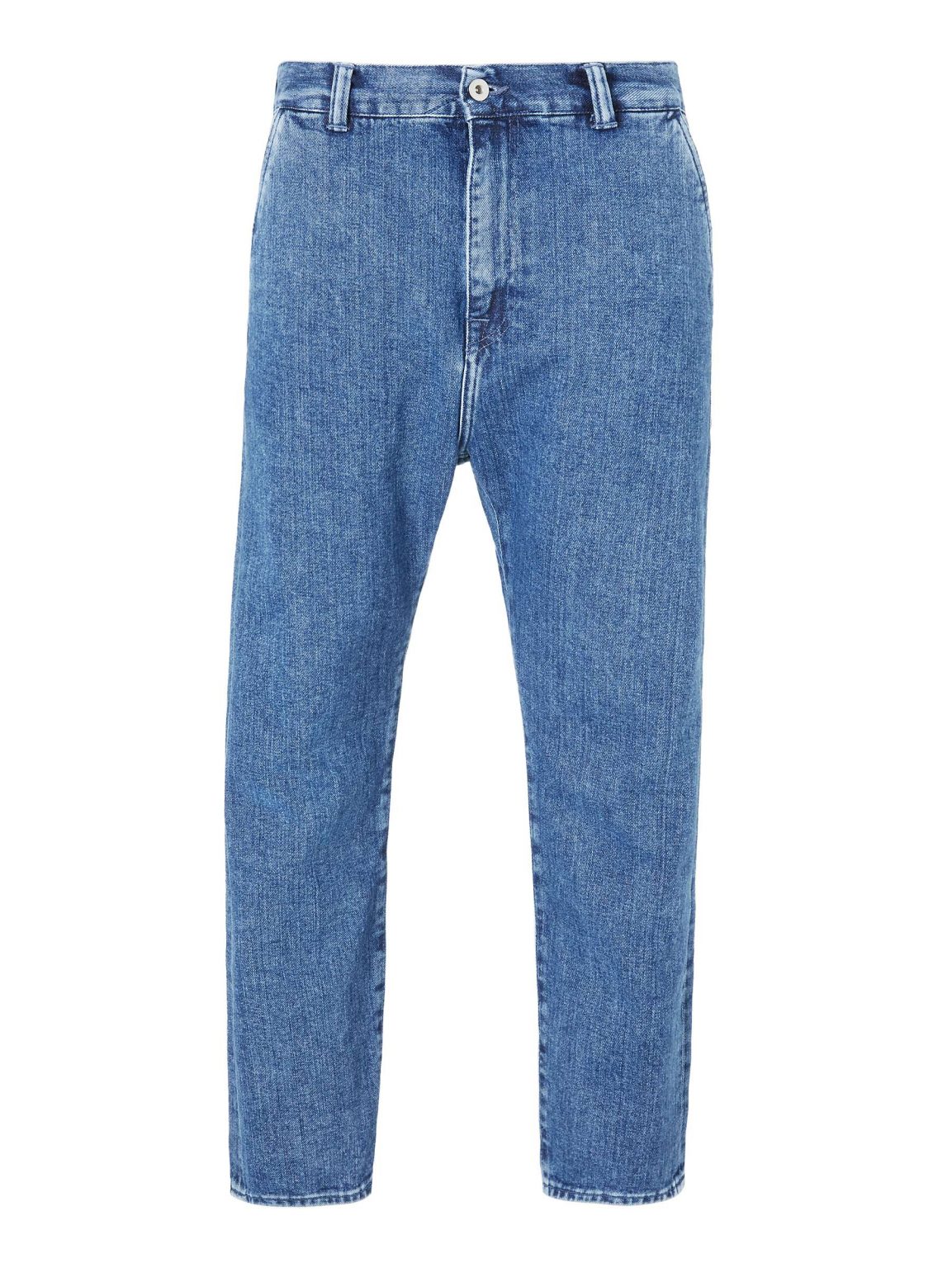 Men's Regular Tapered Cropped Jeans, Mid Stone | AA Sourcing LTD