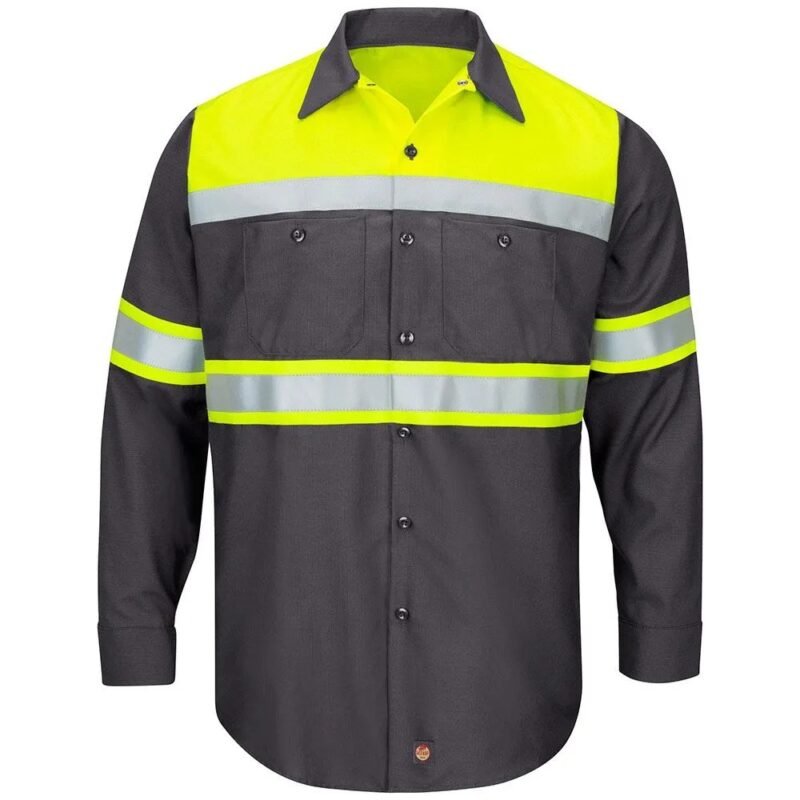 Hi Viz Rip stop Long Sleeve Work Shirt - Image 5