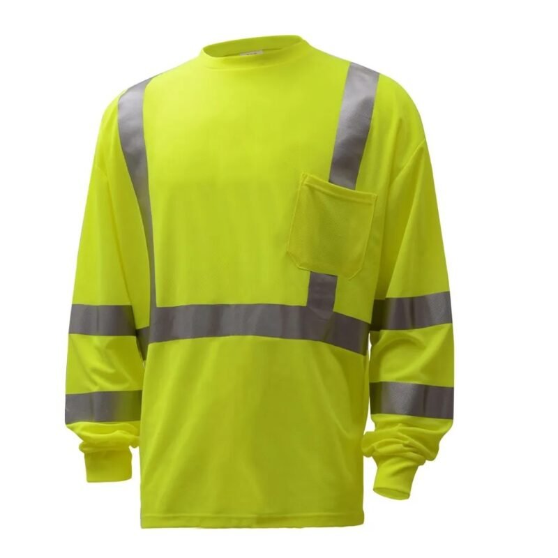 Hi Viz Long Sleeve Safety T-Shirt - Image 5