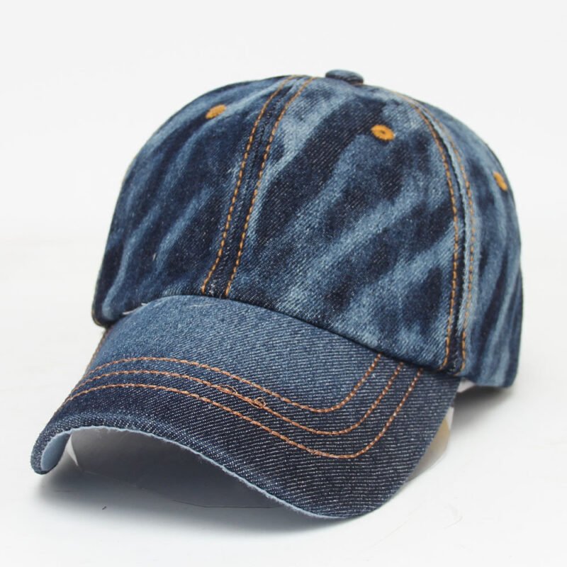 Men's Women's Solid Color Denim Baseball Cap - Image 4